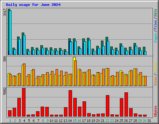 Daily usage for June 2024