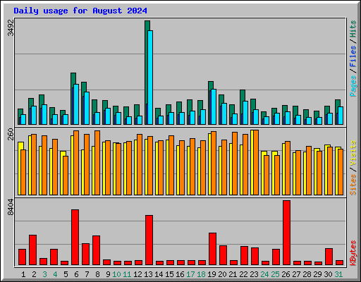 Daily usage for August 2024