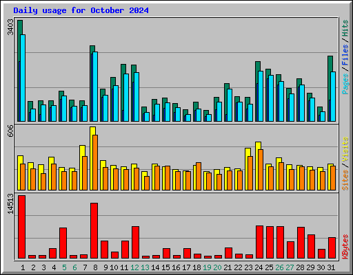 Daily usage for October 2024