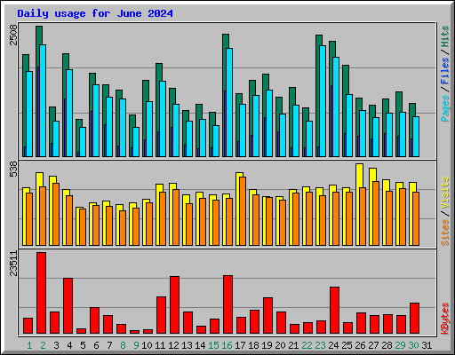 Daily usage for June 2024