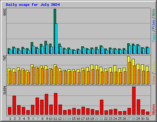 Daily usage for July 2024