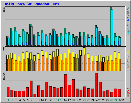 Daily usage for September 2024